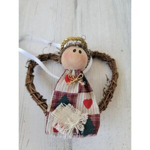 Mini heart wreath angel handmade ornament Xmas decor